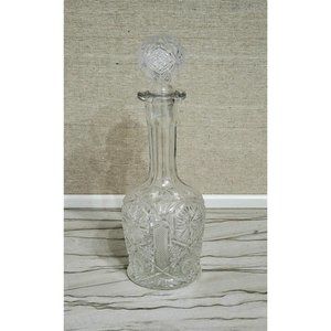 Imperial Glass-Ohio STAR & FILE Mogal Variant Clear Decanter w/original stopper